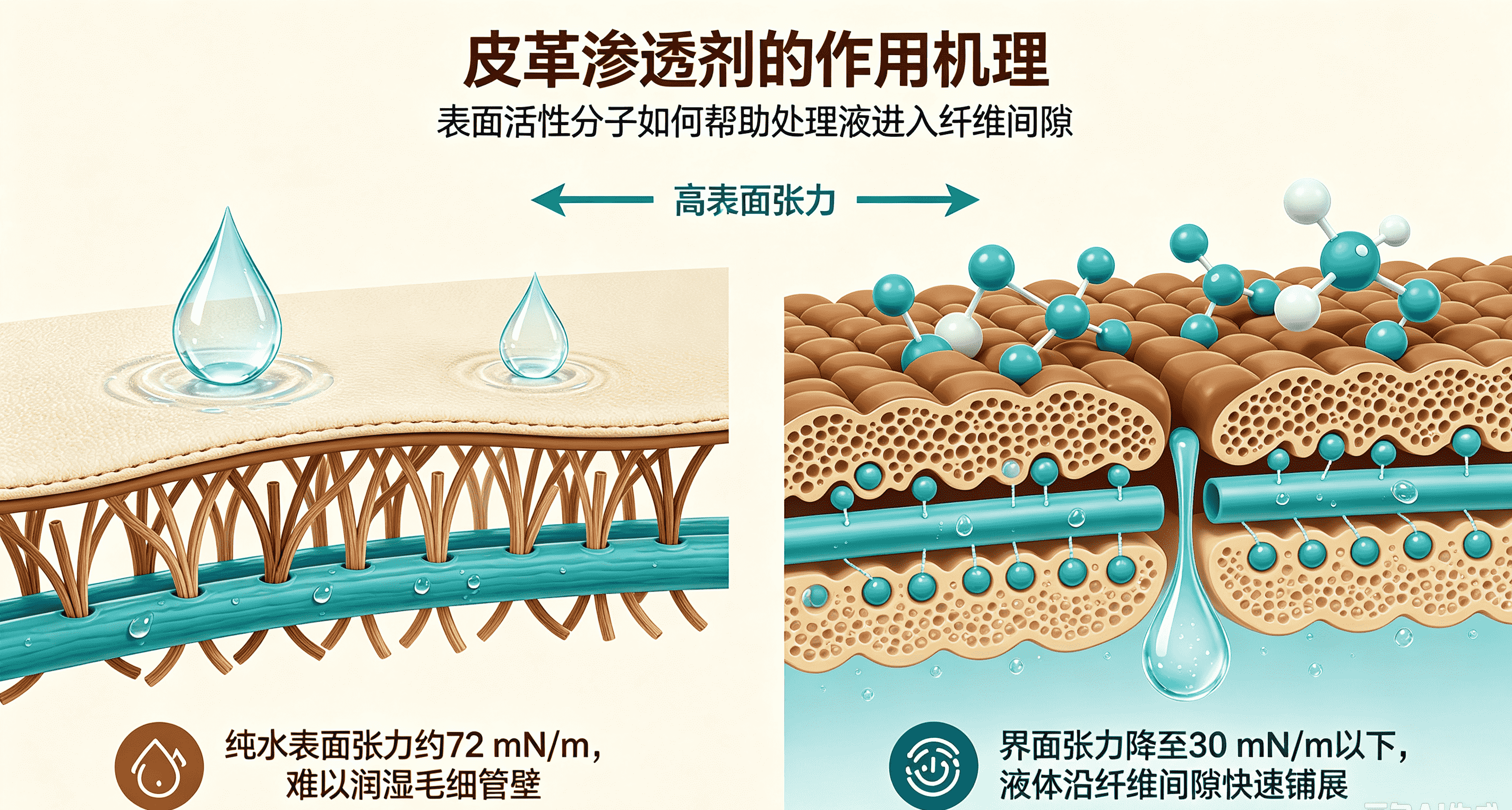 皮革渗透剂的作用原理图