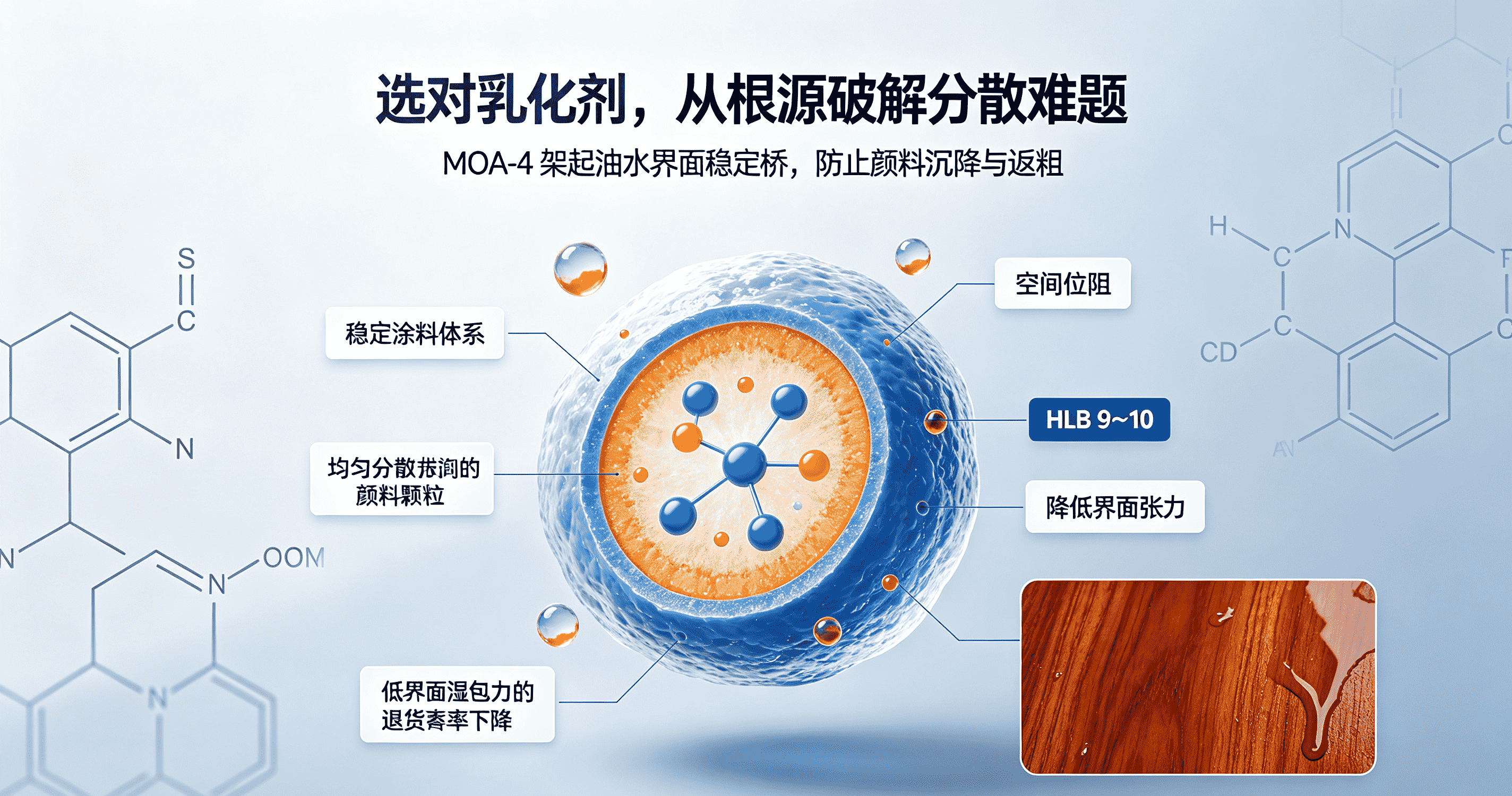 乳化剂MOA-4乳化剂稳定涂料原理