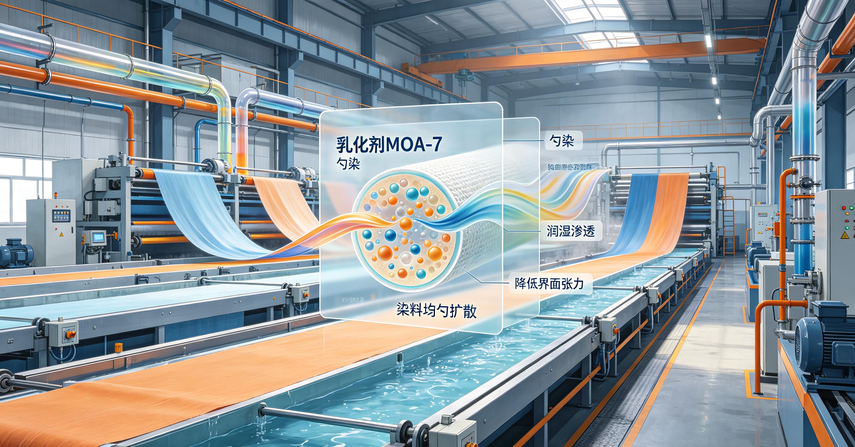 乳化剂MOA-7纺织匀染应用