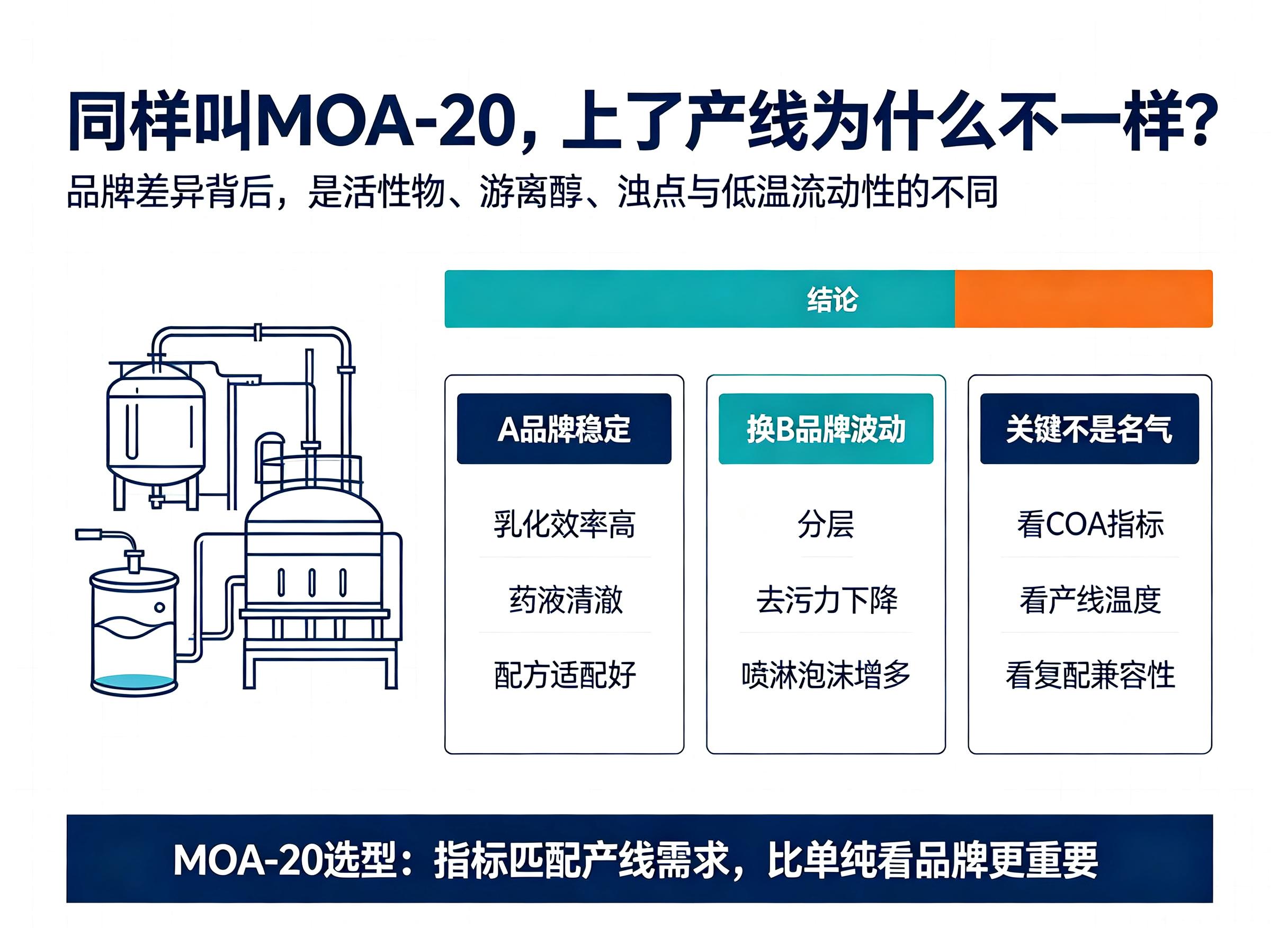 MOA-20乳化剂品牌差异痛点
