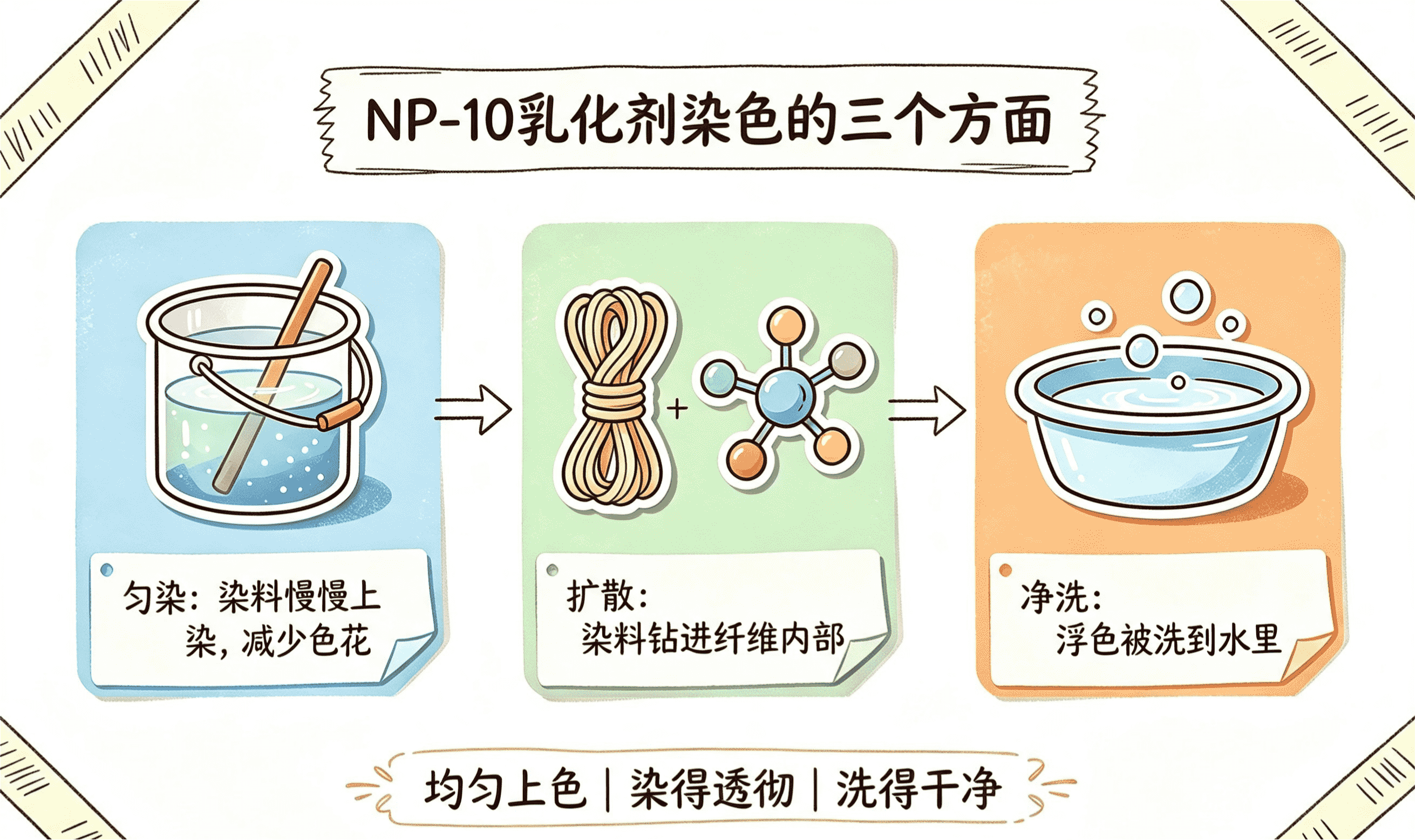NP-10乳化剂染色三个方面
